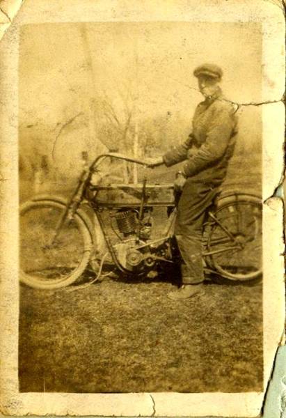 My Great-Uncle Charlie on his 1911 Harley Model 7A